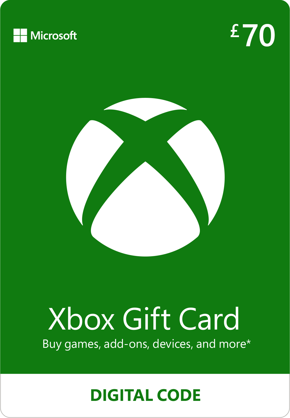 Xbox Gift Card 70 pounds